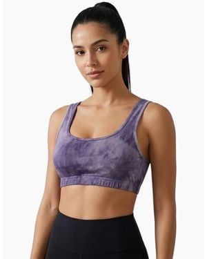 Brave Soul Sports Bra Seamless Stretch Comfort Ladies Slim Crop Top Vest - Blue