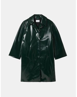 Lacoste Tailored Collar Vinyl Trench Coat - Green