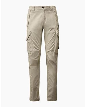C.P. Company Stretch Satin Lens Cargo Trousers - Natural