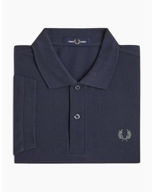 Fred Perry Plain Polo Shirt Dark Airforce/Seagrass - Blue