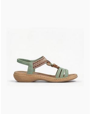Rieker 61855 Slingback Sandals - Metallic