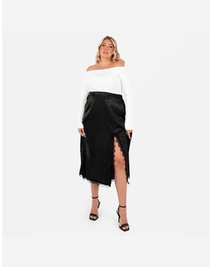 Lovedrobe Pd Polka Dot Midi Skirt - White