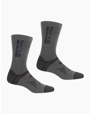Regatta Adult Wool Hiking Boot Socks (Pack Of 2) - White