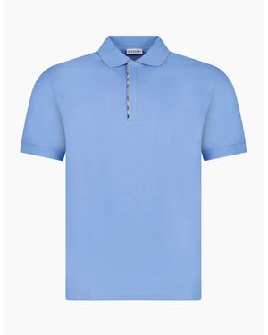 Burberry Hartford Zip Polo Shirt - Blue