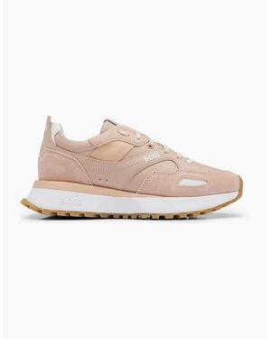 BOSS Jonah Runn Lace Up Low Top Trainers - Pink