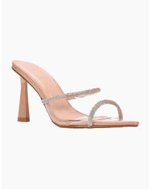 XY London Ladies Luella Patent Leather Stiletto Heel Sandals - Pink