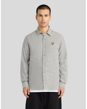 Lyle & Scott Herringbone Flannel Shirt - Grey