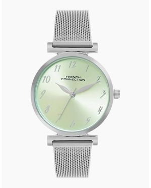 French Connection Connection Case Round Shape Strap Quartz Watch - Green