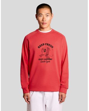Lyle & Scott Chest Print Graphic Sweatshirt - Red