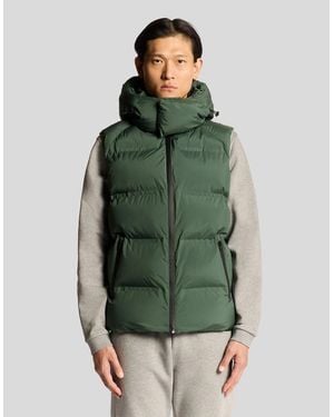 Lyle & Scott Heavyweight Hooded Puffer Gilet - Green