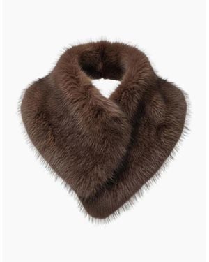 Nooki Design Tamsin Faux Fur Collar Scarf - Brown