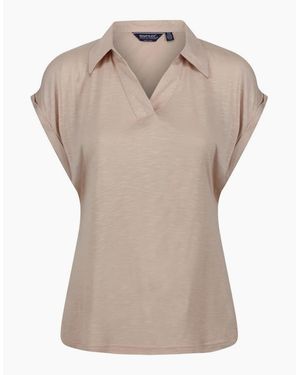 Regatta Collared Neck Short Sleeve Polo Shirt - Natural