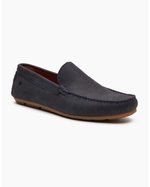 Base London London Moss Driver Leather Loafers - Black