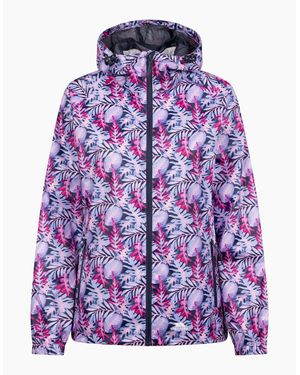 Trespass Ladies Indulge Foliage Print Packaway Jacket - Purple