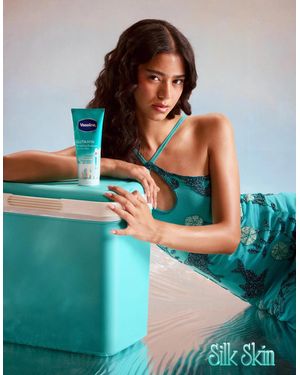 Oceanus Dolphin Aqua Halterneck Hand Beaded Maxi Dress - Blue