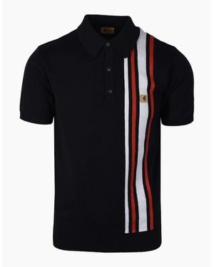 Gabicci Vintage Soda Knitted Polo Shirt - Black