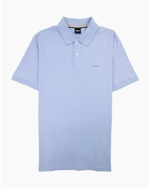 BOSS Pallas Embroidered Logo S/S Polo Light 492 - Blue