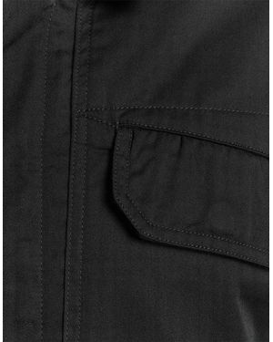 Lyle & Scott Solid Patterned Overshirt With Flap Pocket - Black