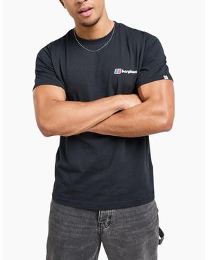 Berghaus T Shirt Crew Neck Mount Diagram Short Sleeve Graphic Tee - Black