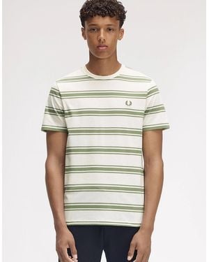 Fred Perry Fine Stripe T-Shirt - Natural