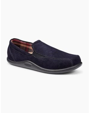 Hotter Relax Warm Lined Slippers - Blue
