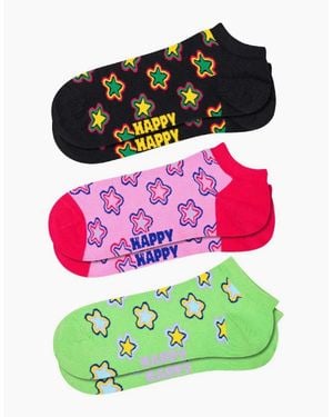 Happy Socks 3-Pack Stars Low Socks - Green
