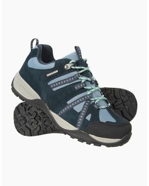 Mountain Warehouse Ladies Direction Ii Suede Wide Walking Shoes - Blue