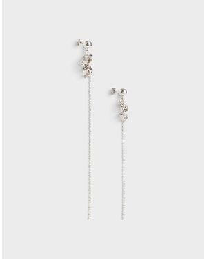 Justine Clenquet Mia Palladium-Plated Brass Earrings - White