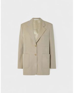 Palm Angels Knit Tape Blazer - Natural