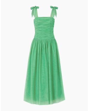 Ro&zo Petite Aria Tulle Ruched Dress - Green