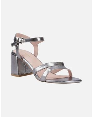 Hush Puppies Nalani Leather Pewter Heels - Metallic