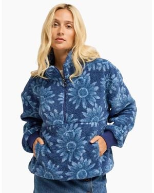 Billabong Time Off Half Zip Fleece - Blue
