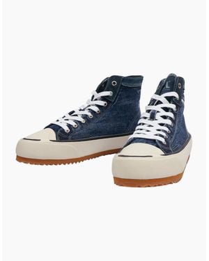 DIESEL S-Principia Mid X Canvas Shoes High Top Lifestyle Denim Trainer - Blue