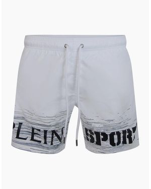 Philipp Plein Plein Sport Shade Logo Medium Boardshort Swim Shorts - Grey