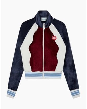 CASABLANCA Panelled Track Top Burgundy Jacket - Blue