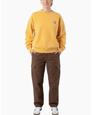 Carhartt Carhartt Sweatshirt Wip Nelson Jumper Crew Neck Drop Shoulders Knitted - Yellow