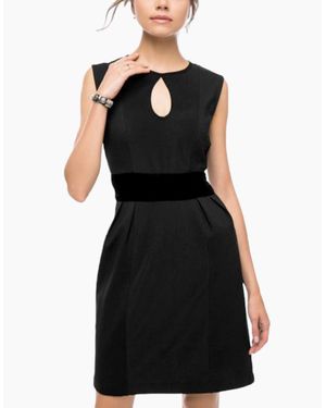 DIESEL D Kelsey Dress Round Neck Sleeveless Short Top Party Velvet - Black