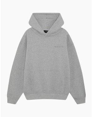 Magrit Core Puff Printed Hoodie - Grey