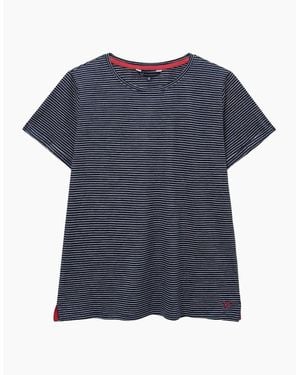 Crew Perfect Stripe Short Sleeve T-Shirt - Blue