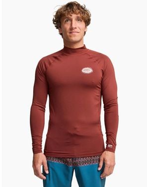 Billabong Re Issue 50+ Upf Long Sleeve Rash Vest - Red