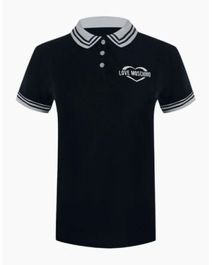 Love Moschino Polo Shirt Small Heart Logo - Blue