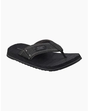 Skechers Quill Textile Flip Flops - Black