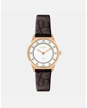 Rotary Ultra Alligator Leather Single Wrap Dress Analogue Watch - White