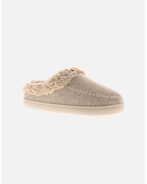 Strollers Mule Slippers Borg Lining Fleece Uk Size - White