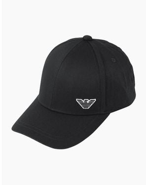 Emporio Armani Embroidered Eagle Cap - Black