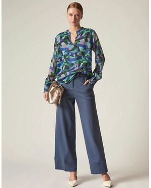 James Lakeland Abstract Print Blouse - Blue