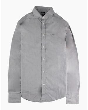 Armani Jeans Aj Embroidered Logo L/S Shirt Dark - Grey