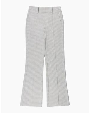 Ro&zo Petite Neutral Check Flare Trousers - White