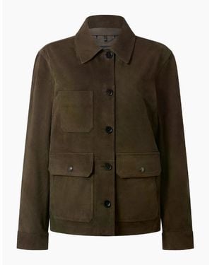 Belstaff Trail Suede Jacket Bark - Green