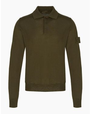 Stone Island Ghost 5100076 Knitted Polo - Green